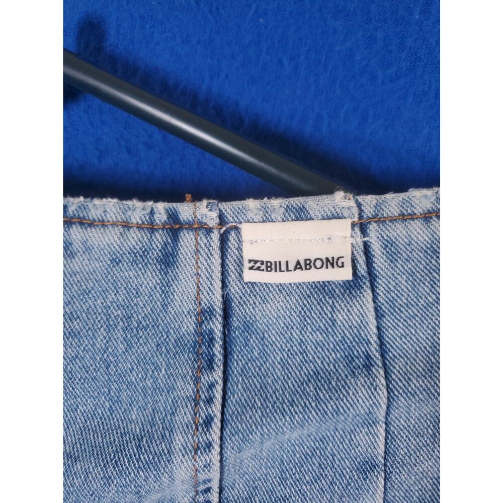 Billabong Denim Mini Skirt Womens Size 31 Blue Jean Button Front Panel - Picture 8 of 14